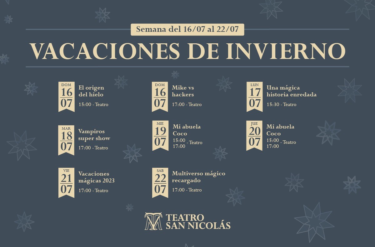Lee más sobre el artículo Disfrutá las vacaciones de invierno en el Teatro Municipal
