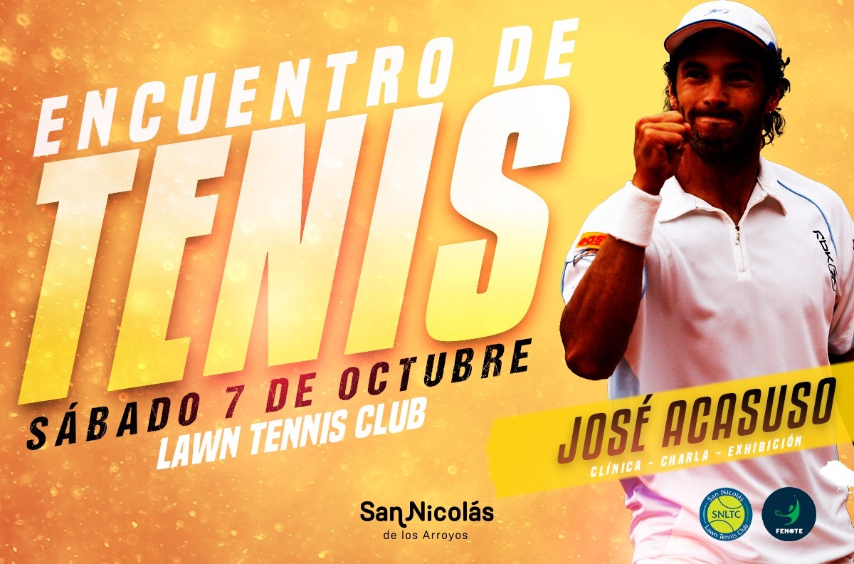 Lee más sobre el artículo Encuentro de Tenis con José Acasuso, el sábado en nuestra ciudad