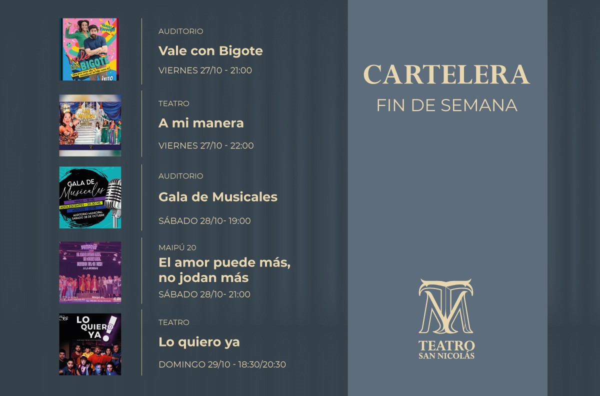 Lee más sobre el artículo Danza, música y humor en la cartelera del Teatro San Nicolás