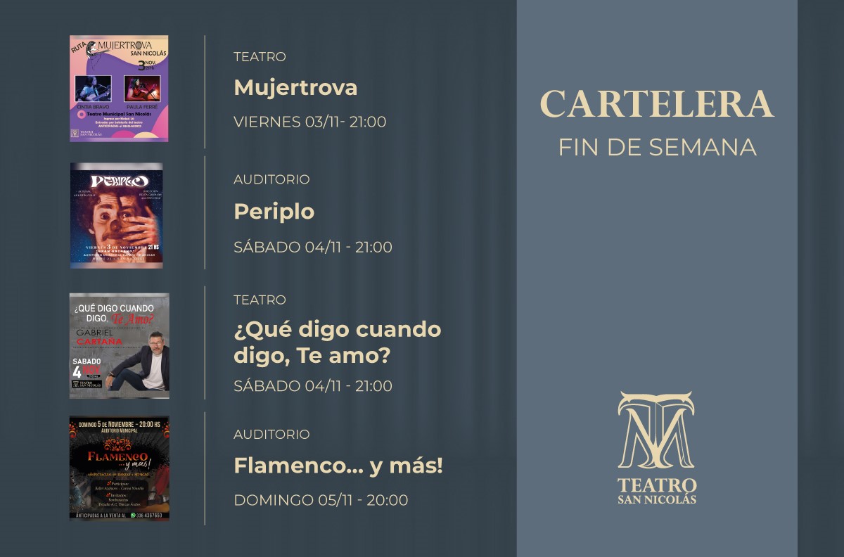 Lee más sobre el artículo La cartelera del Teatro se renueva para este finde