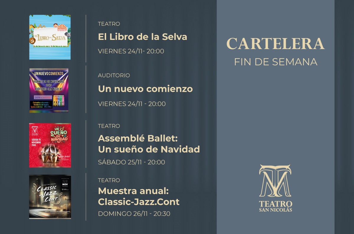 Lee más sobre el artículo Disfrutá de espectáculos nicoleños en el Teatro San Nicolás