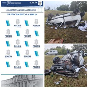 Lee más sobre el artículo Espectacular vuelco en el camino a La Emilia