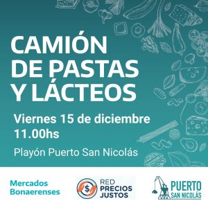 Lee más sobre el artículo Una buena: el camión de pastas y lácteos llega al Puerto de San Nicolás