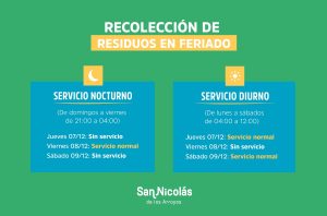 Lee más sobre el artículo Cambios en la recolección de residuos por el fin de semana largo