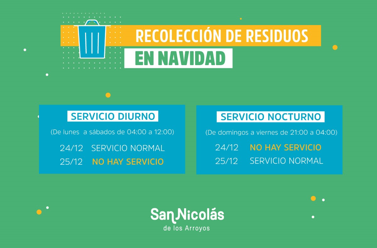 Lee más sobre el artículo Cambios en recolección de residuos por la Navidad