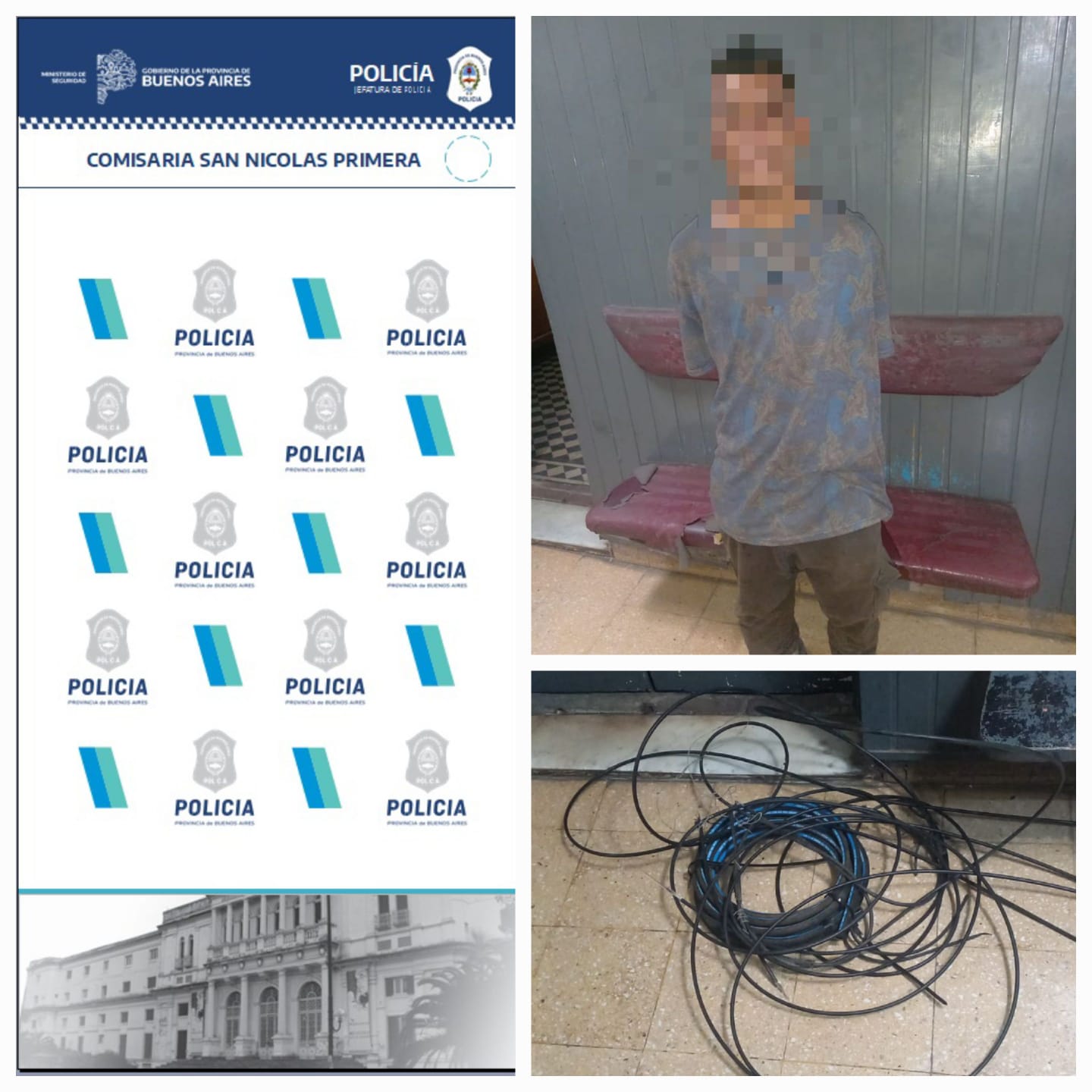 Lee más sobre el artículo Un joven fue detenido con varios metros de cables y manguera de gas