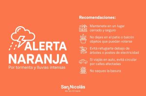 Lee más sobre el artículo Alerta naranja por tormentas fuertes en nuestra región