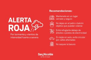 Lee más sobre el artículo Alerta roja por fuertes tormentas en nuestra ciudad