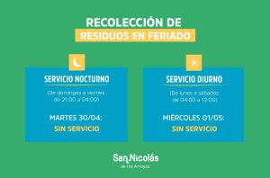 Lee más sobre el artículo Cambios en la recolección de residuos por el feriado