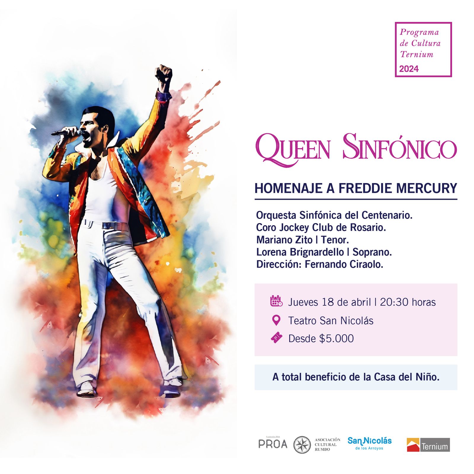 Lee más sobre el artículo Cultura Ternium: más de 50 artistas hacen “Queen Sinfónico”, a beneficio de la Casa del Niño