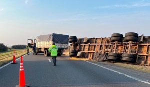 Lee más sobre el artículo Detuvieron al conductor de un camión que volcó en la Autopista