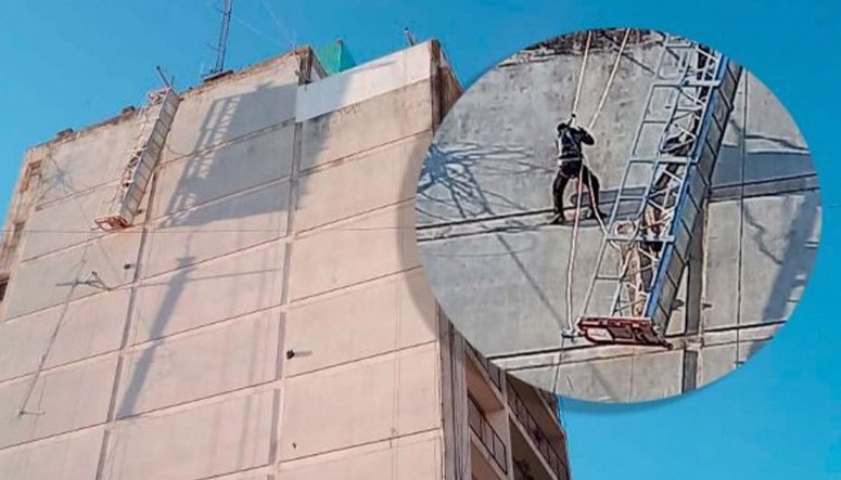 Lee más sobre el artículo Casi una tragedia: cedió el andamio y se accidentó colaborador de Martín Ron