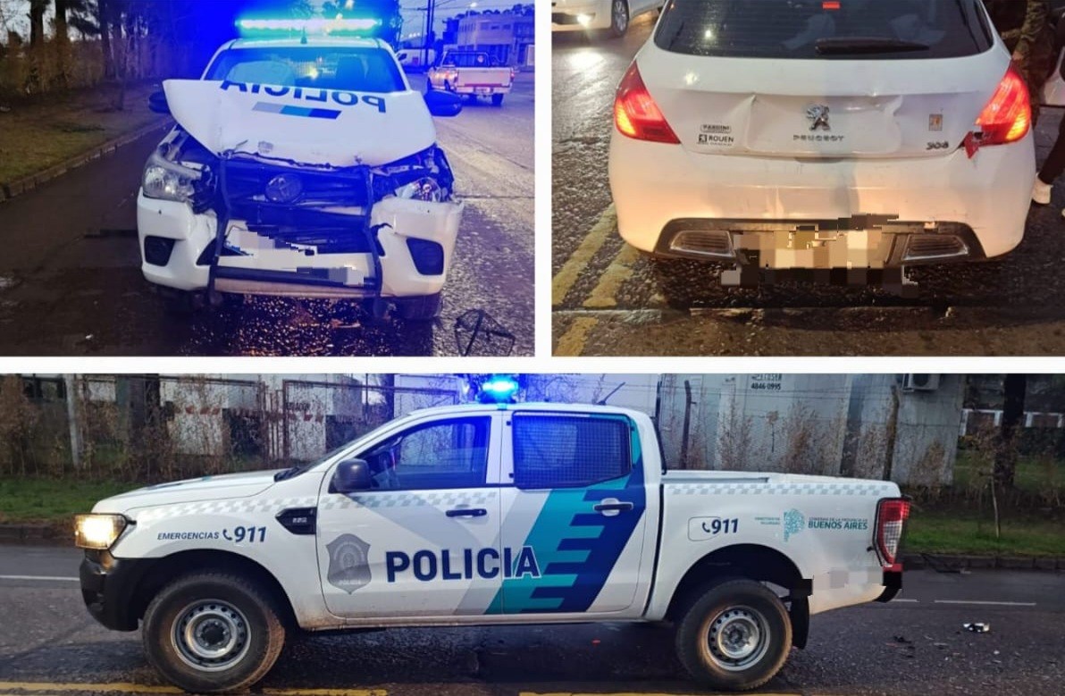 Lee más sobre el artículo Una policía herida tras choque en cadena entre dos patrulleros y un automóvil