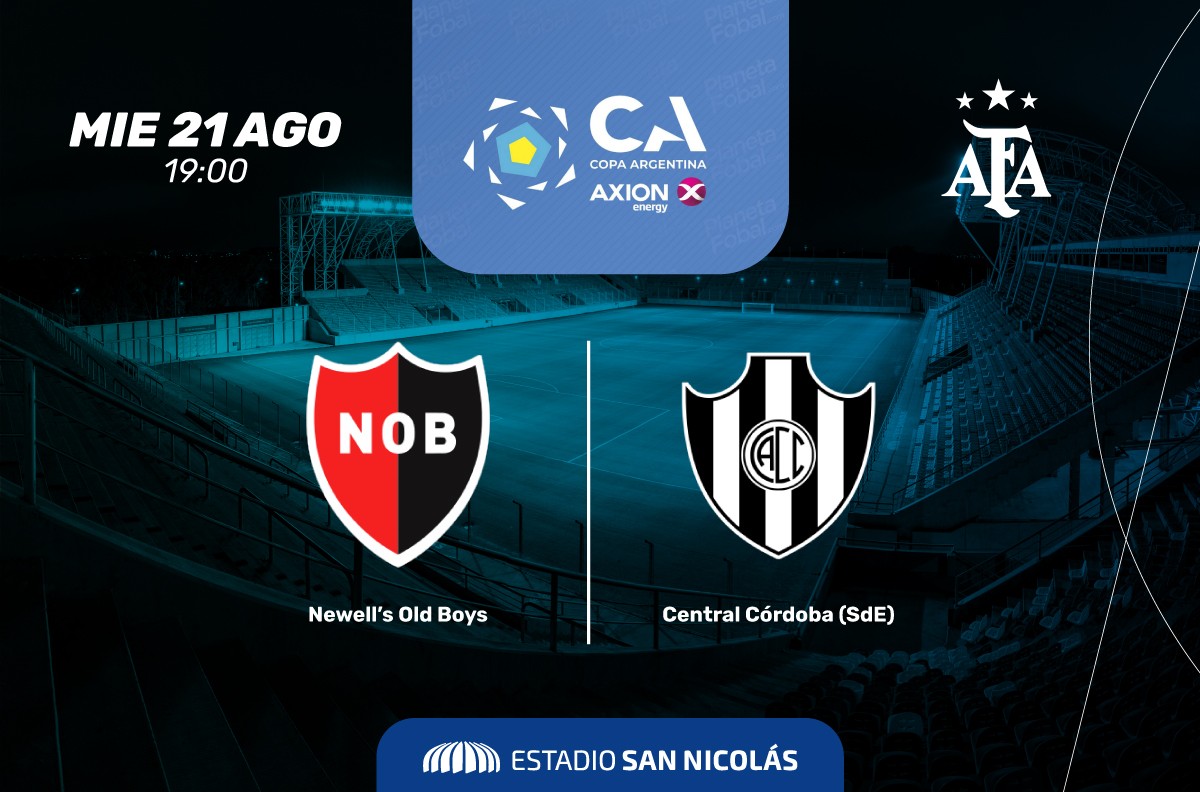 Lee más sobre el artículo Copa Argentina: juegan en el Estadio San Nicolás Newell’s y Central Córdoba de Santiago del Estero