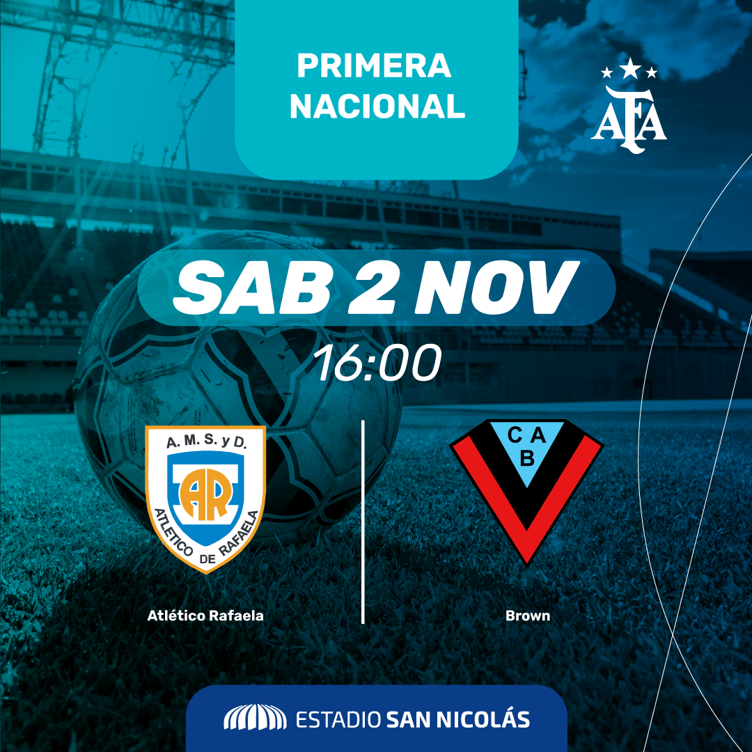 Lee más sobre el artículo Este sábado, Atlético de Rafael y Brown de Adrogué juegan en el Estadio San Nicolás para evitar el descenso