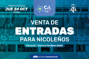 Lee más sobre el artículo Semifinal de Copa Argentina: habilitan venta de entradas para los nicoleños