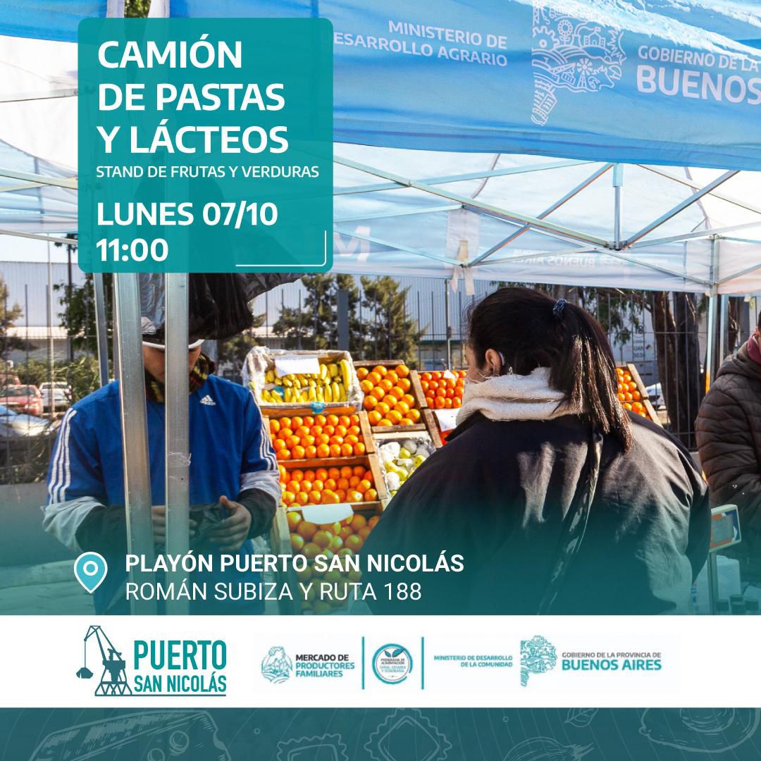 Lee más sobre el artículo Este lunes llega el camión de pastas y lácteos a la Feria del Puerto