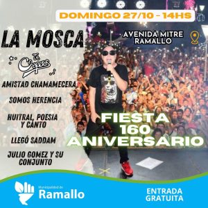 Lee más sobre el artículo Este domingo Ramallo cumple 160 años y «La Mosca» cierra los festejos