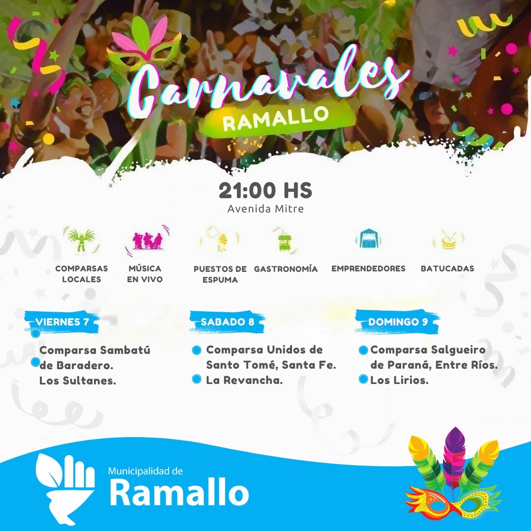 Lee más sobre el artículo Este finde se festejan los carnavales en Ramallo