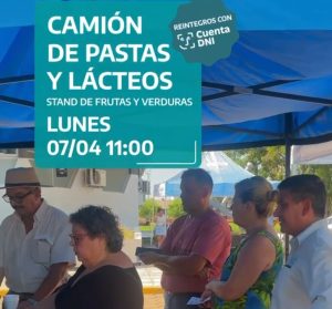 Lee más sobre el artículo Este lunes llega el Camión de Pastas y Lácteos al Puerto de San Nicolás