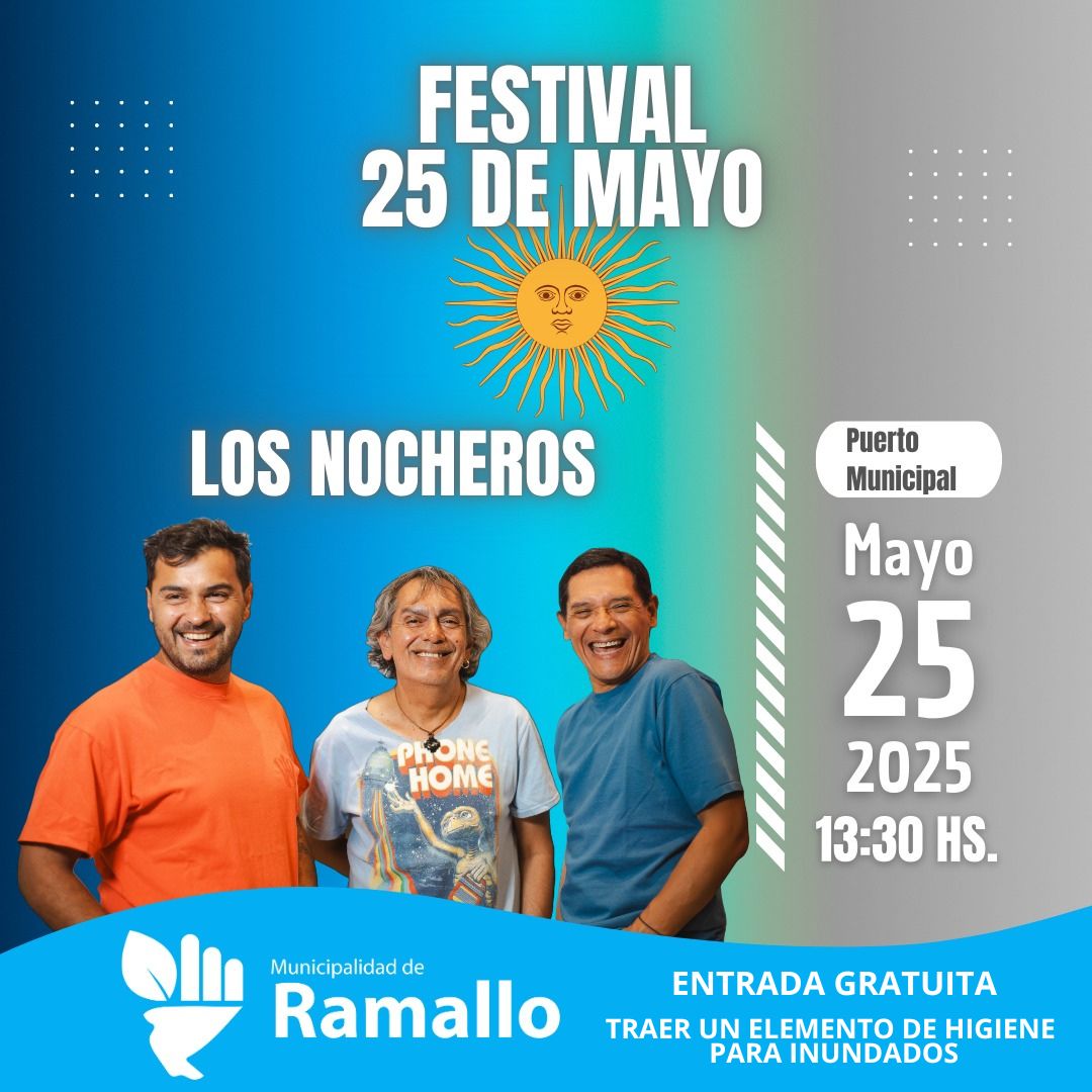 Lee más sobre el artículo Ramallo: este domingo, gran festejo patrio con el cierre a cargo de Los Nocheros