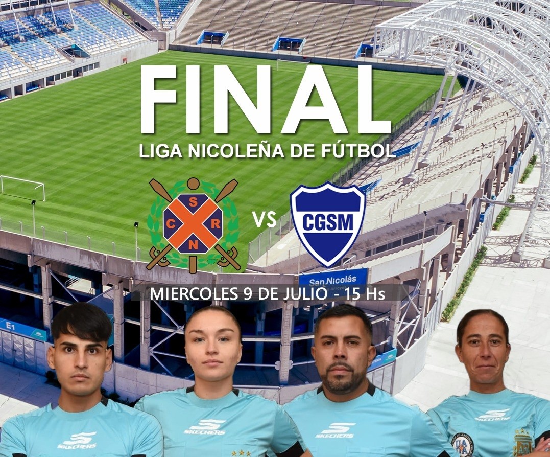 Lee más sobre el artículo Liga Nicoleña de Fútbol: fueron designados los árbitros para la gran final en el Estadio San Nicolás
