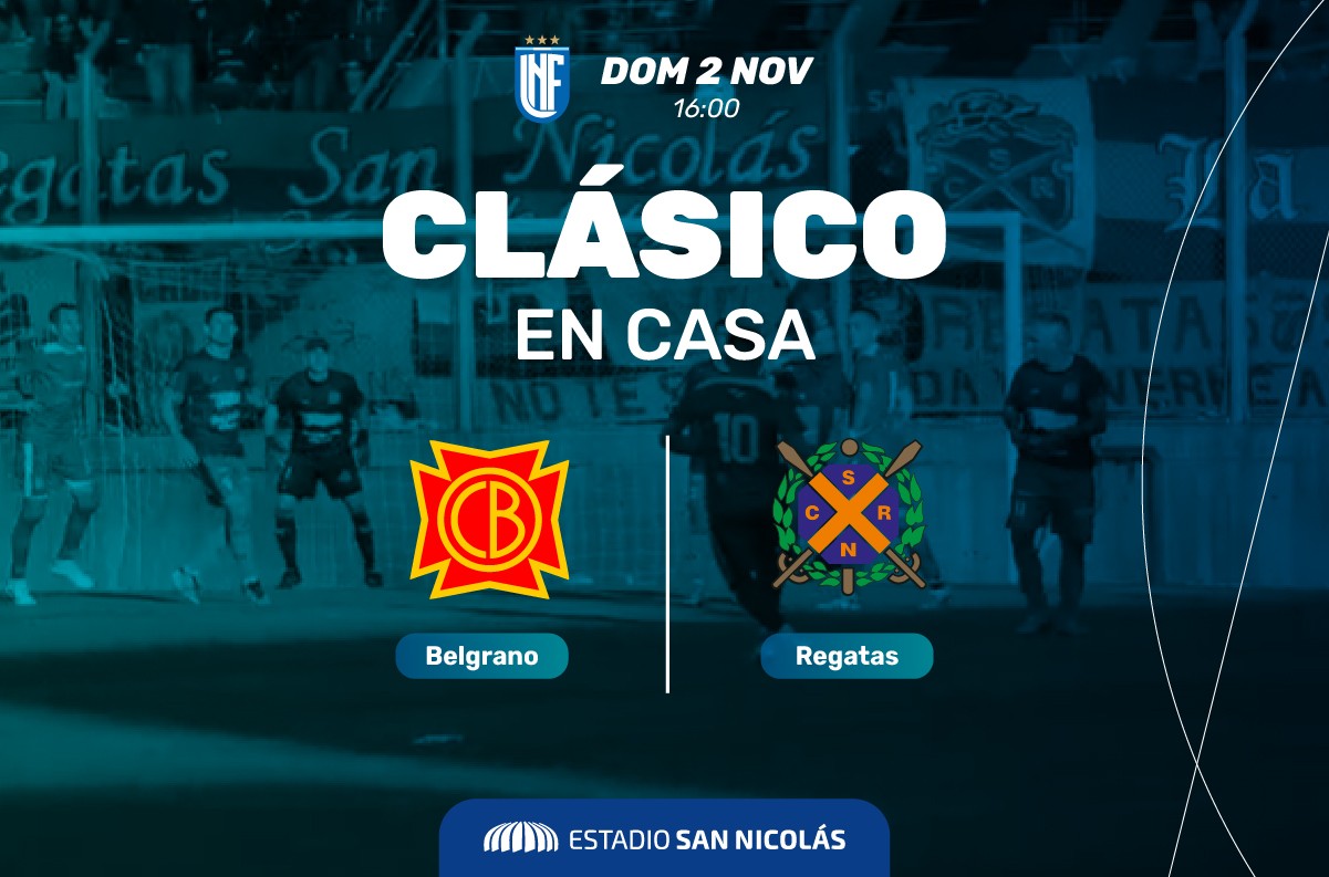 Lee más sobre el artículo Domingo de Clásico: Belgrano y Regatas se enfrentan en el Estadio San Nicolás