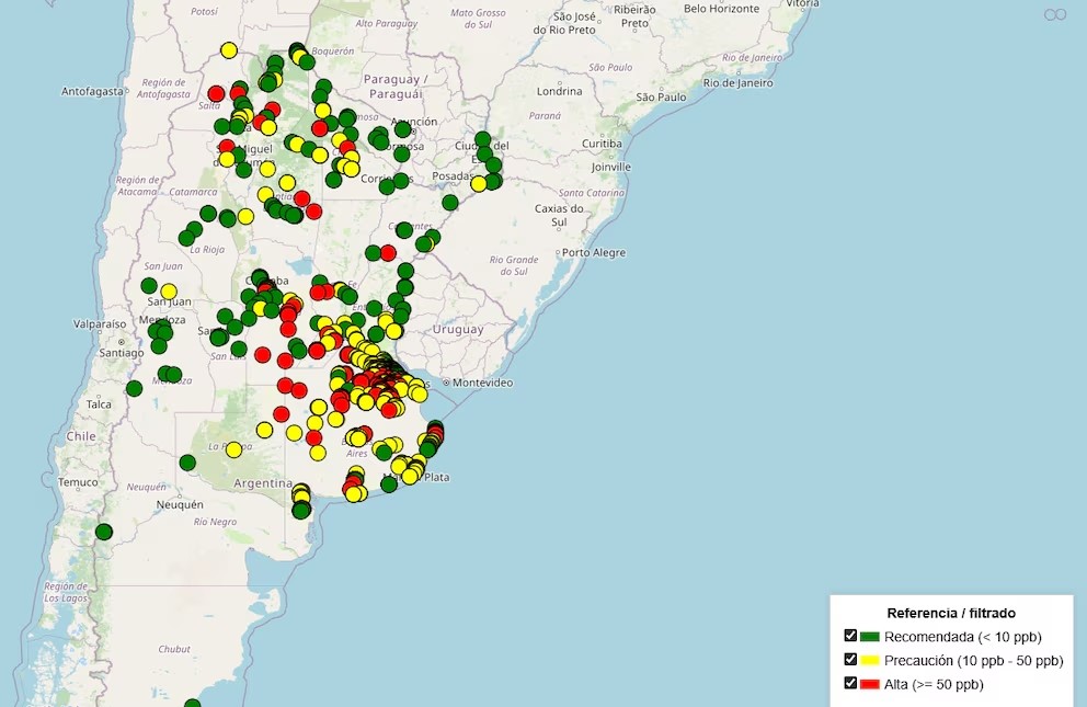 Lee más sobre el artículo Detectan las regiones de Argentina con más arsénico en el agua: los riesgos para la salud