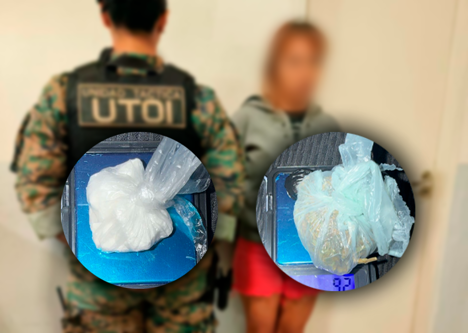 Lee más sobre el artículo La UTOI aprehendió a una mujer de 24 años con cocaína y una sustancia símil a la marihuana