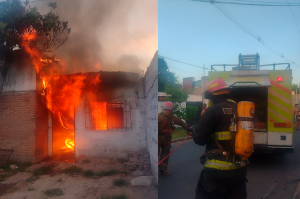 Lee más sobre el artículo Se incendiaron dos viviendas, trasladaron a tres personas al Hospital y rescataron a dos mascotas