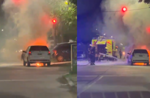 Lee más sobre el artículo Incendio de un automóvil en Avenida Falcón y Alvear